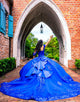 Royal Blue Off the Shoulder Sequins Applique Princess Tulle Quinceanera Dress