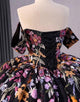 Black Off the Shoulder Embroidery Applique Princess Quinceanera Dress