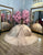 Champagne Off the Shoulder Applique Sequins Ball Gown Tulle Quinceanera Dress