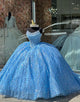 Sparkly Blue Sequins Ball Gown Quinceanera Dress with Beading