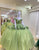 Sage Off the Shoulder Applique Princess Tulle Quinceanera Dress