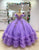 Purple Off the Shoulder Applique Princess Tulle Quinceanera Dress with Bow