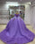 Purple Off the Shoulder Applique Princess Tulle Quinceanera Dress with Bow