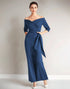 Navy Mermaid Strapless Mother of The Bride Dress