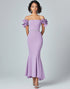 Lilac Mermaid Off The Shoulder Ruffles Formal Dress