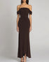 Dark Brown Off the Shoulder Mermaid Long Formal Dress