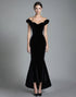 Off the Shoulder Mermaid Black Velvet Long Formal Dress