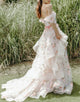 Gorgeous Off The Shoulder Tulle Wedding Guest with Cascading Ruffles