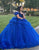 Royal Blue Off the Shoulder Ball Gown Tulle Quinceanera Dress