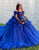 Royal Blue Off the Shoulder Ball Gown Tulle Quinceanera Dress