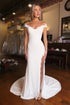 Mermaid Off The Shoulder Slit Wedding Dress