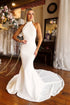 Mermaid Halter Sleeveless Wedding Dress with Sweep Train