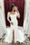 Mermaid Lace Applique Long Sleeves Ivory Slit Wedding Dress