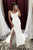 Ivory Mermaid Spaghetti Tulle Slit Wedding Dress