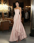 Sheath Pink Satin Strapless Formal Dress