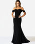 Black Mermaid Off The Shoulder Sleeveless Formal Dress