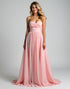 Pink A-Line Strapless Sweetheart Neck Chiffon Formal Dress