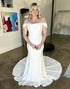 Off The Shoulder Mermaid White Wedding Dress