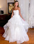 Corset Strapless Organza White Wedding Dress