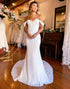 White Off The Shoulder Mermaid Wedding Dress