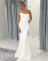 Off The Shoulder White Mermaid Wedding Dress with Appliques