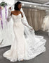 Lace Strapless Mermaid Corset White Wedding Dress