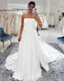 Simple A Line White Satin Wedding Dress