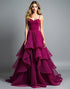 Dark Purple A-Line Spaghetti Sweetheart Neck Cascading Ruffles Formal Dress