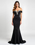Black Mermaid Strapless Sweetheart Neck Beading Black Tie Wedding Guest Dress
