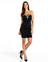 Sheath Strapless Sweetheart Neck Appliqued Short Black Tie Wedding Guest Dresses