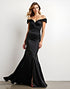 Mermaid Strapless Black Off The Shoulder Floor-Length Black Tie Dresses