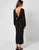 Deep V-Neck Sheath Long Sleeve V-Backless Ankle-Length Black Tie Dresses