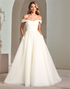 Ivory Off The Shoulder Satin A Line Wedding Dress