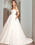 Simple A Line Off The Shoulder Long Ivory Wedding Dress