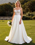 Lace A Line Backless Ivory Wedding Dress
