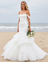 Off The Shoulder Ivory Ruffles Mermaid Wedding Dress