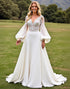 Ivory Long Sleeve A Line Lace Wedding Dress