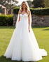 Ivory A Line Strapless Pleated Long Wedding Dress