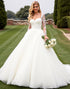 A Line Ivory Long Sleeves Appliqued Wedding Dress