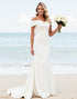 Chic Ivory Off the Shoulder Mermaid Wedding Dress with Lace Appliques