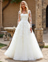 Lace Ivory A Line Tulle Long Sleeve Wedding Dress