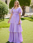Chiffon Tiered Lilac Plus Size Bridesmaid Dress