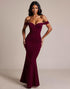 Off The Shoulder Burgundy Mermaid Formal Dress