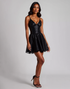 A Line Spaghetti Straps Sequin Little Black Dress