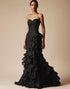 Mermaid Strapless Ruffled Black Tie Dress
