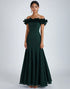 Off the Shoulder Ruffled A Line Dark Green Formal Dress