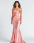 Pink Strapless Satin Mermaid Prom Dress