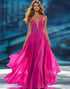 Pink Chiffon A Line Prom Dress with Beading