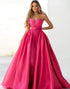 Pink Strapless A Line Prom Dress