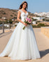 White A Line Wedding Dress with Lace